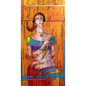 A. S. Rind, 24 x 48 Inch, Acrylic On Canvas, Figurative Painting, AC-ASR-289